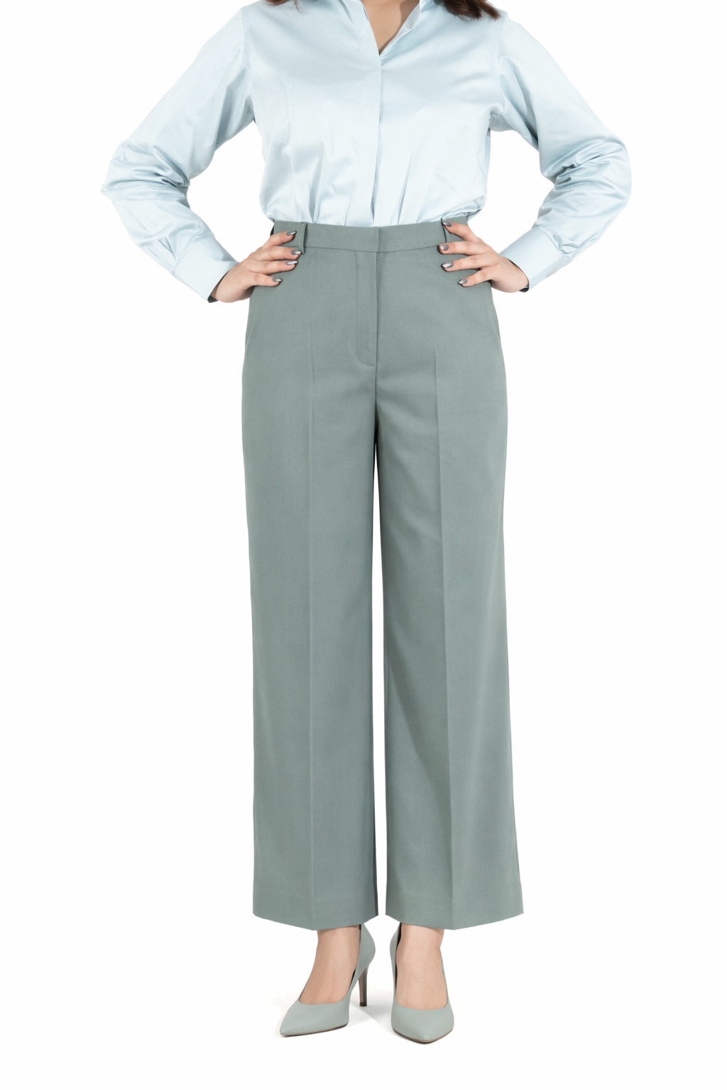 Signature Straight Fit Trouser — Teal Green