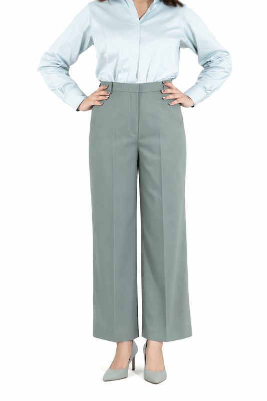 Signature Straight Fit Trouser — Teal Green