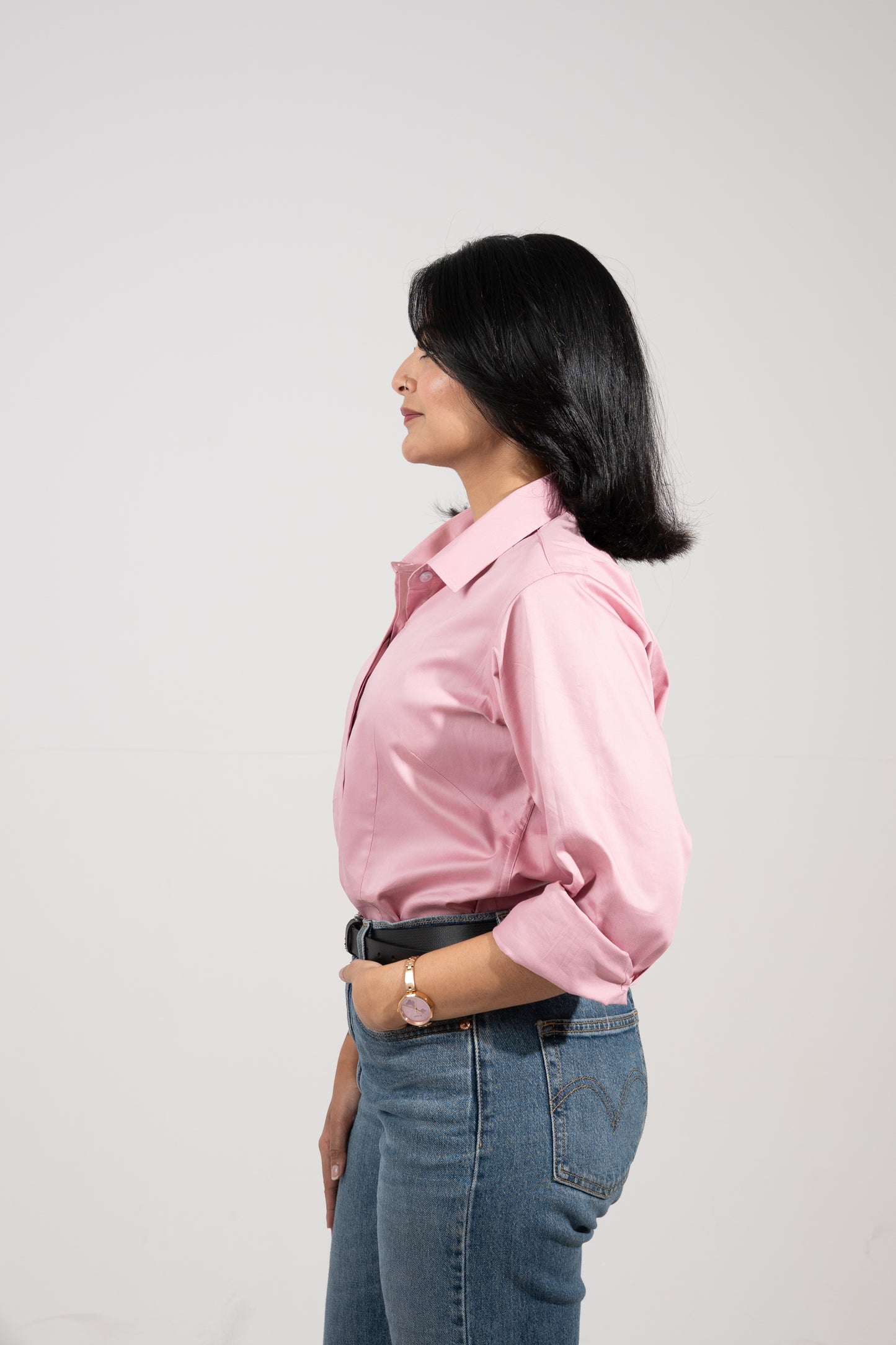 Classic Power Shirt — Blush Pink