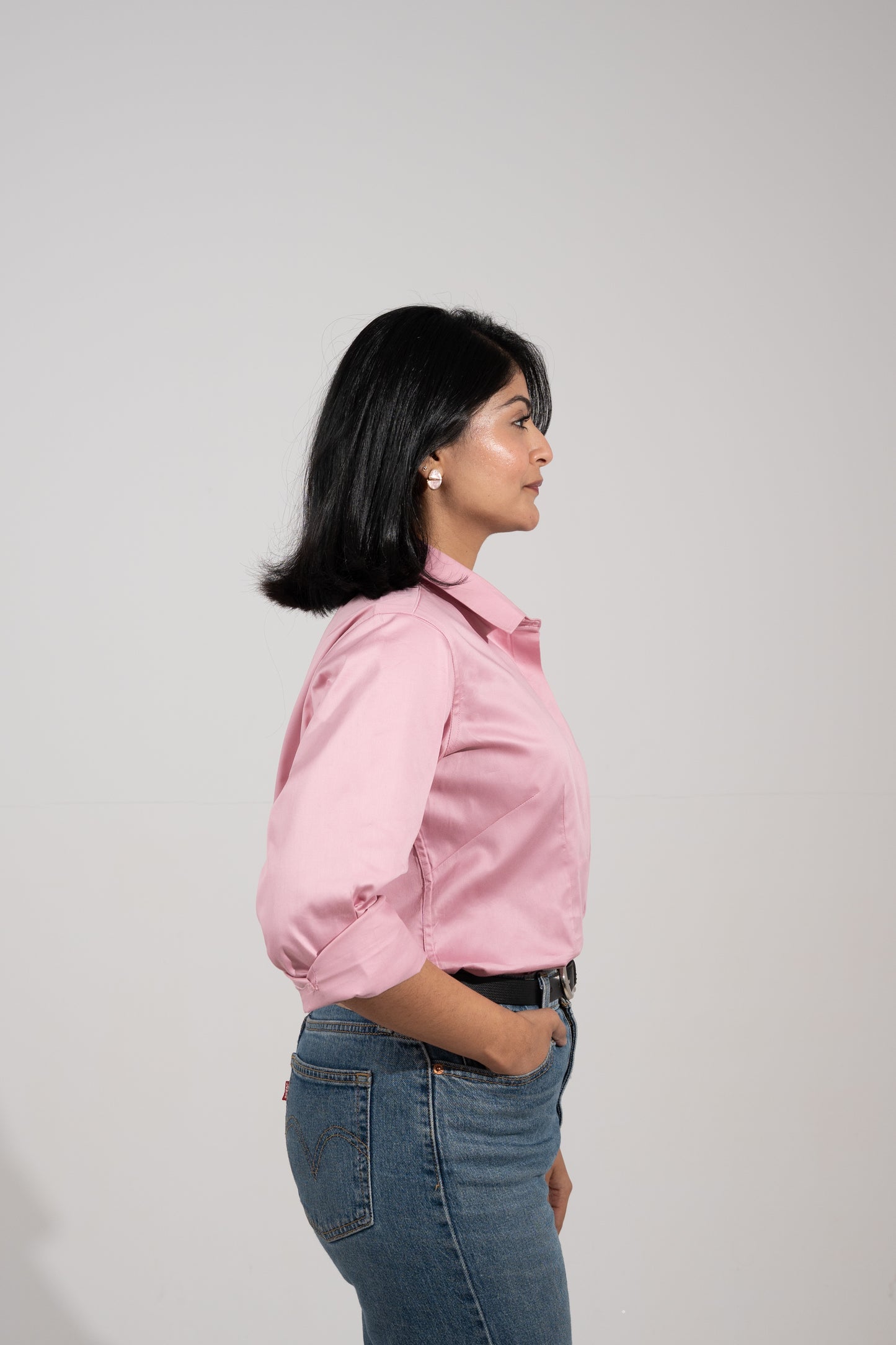Classic Power Shirt — Blush Pink