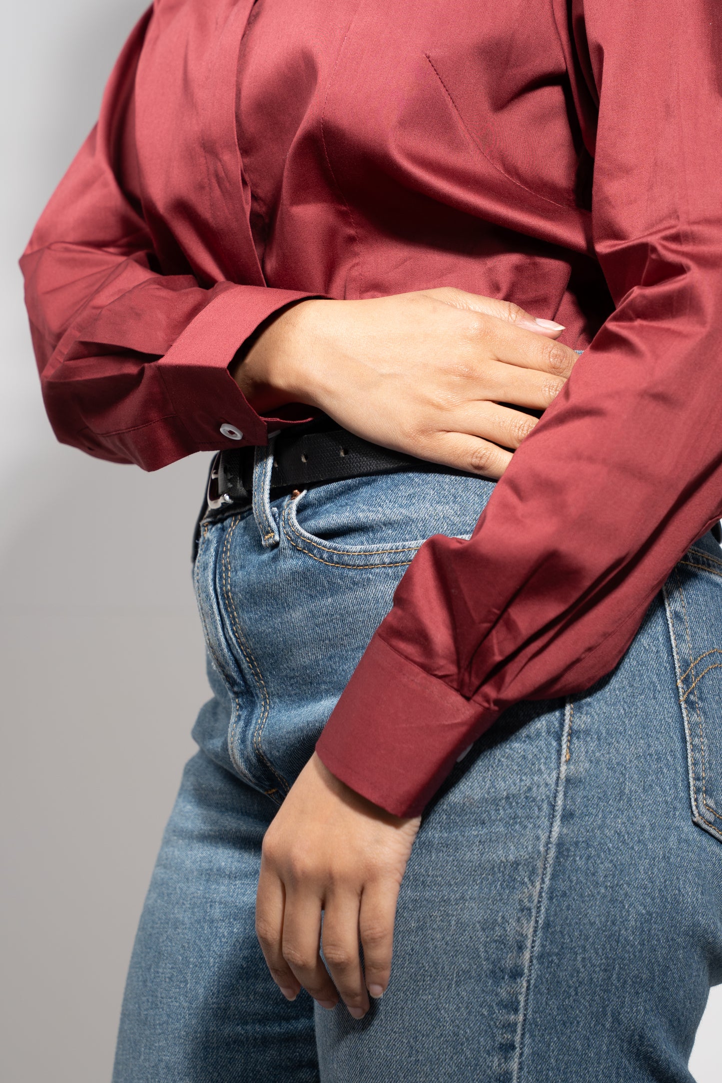 Classic Power Shirt — Wine Red
