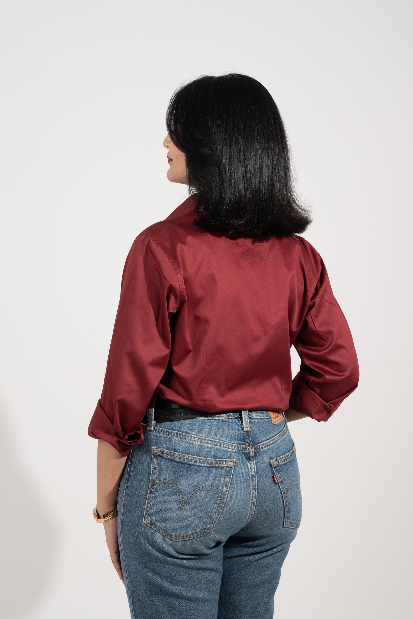 Classic Power Shirt — Wine Red