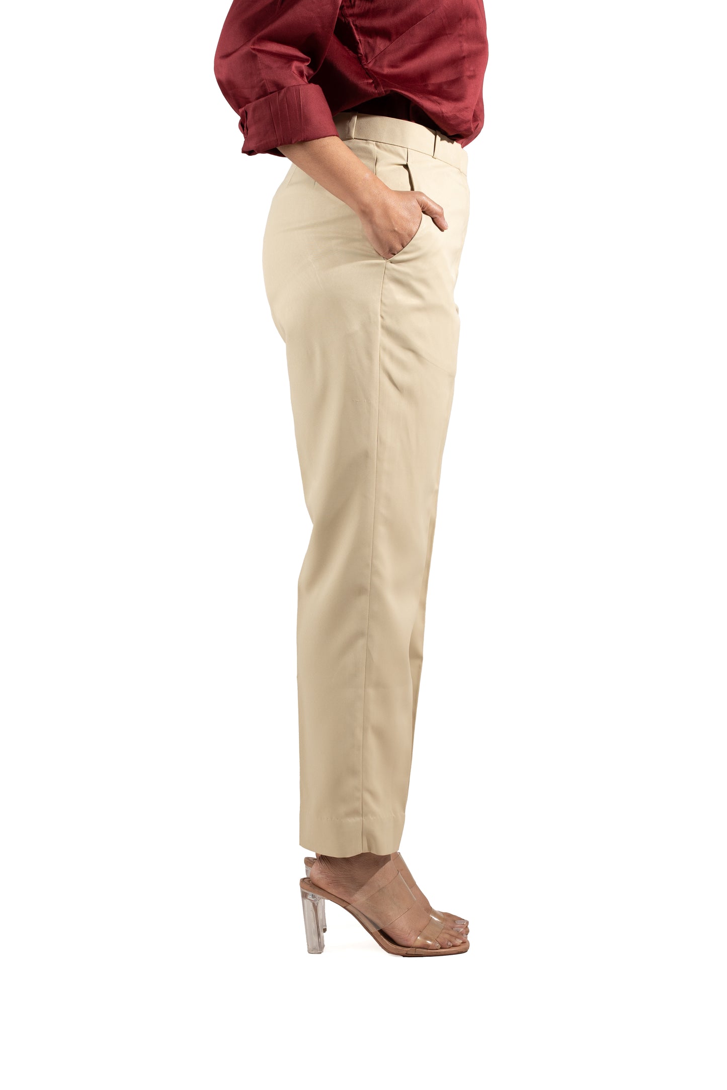 Essential Tapered Fit Trouser — Beige
