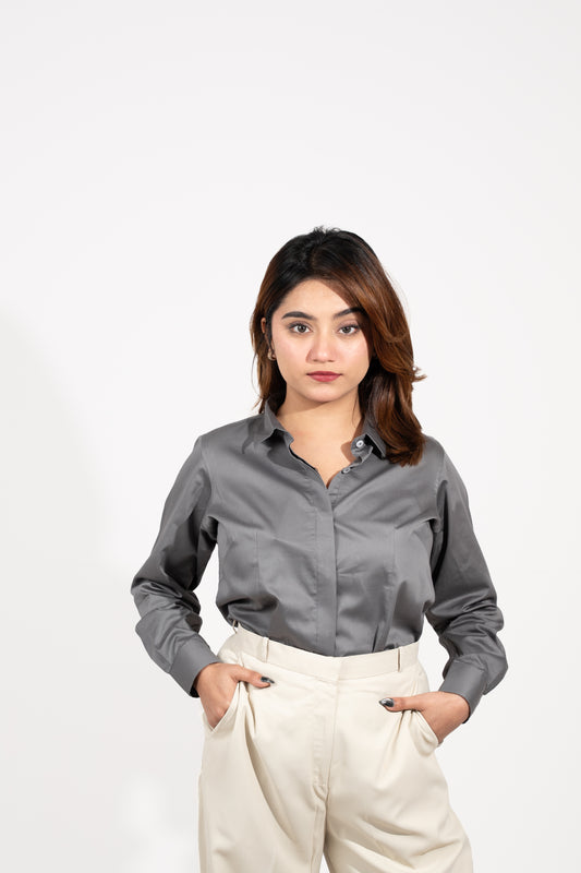 Classic Power Shirt — Charcoal Gray
