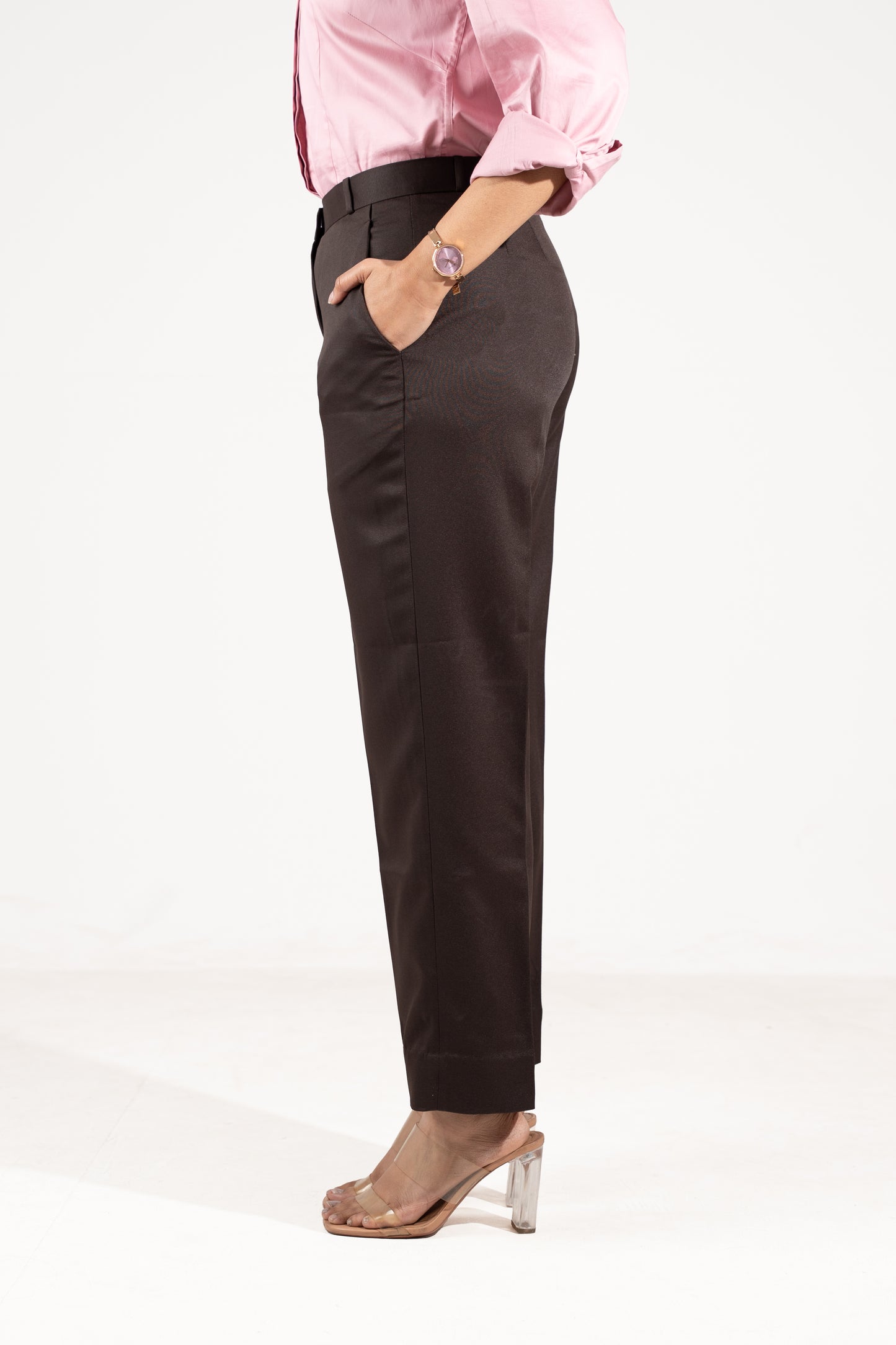 Essential Tapered Fit Trouser — Deep Brown