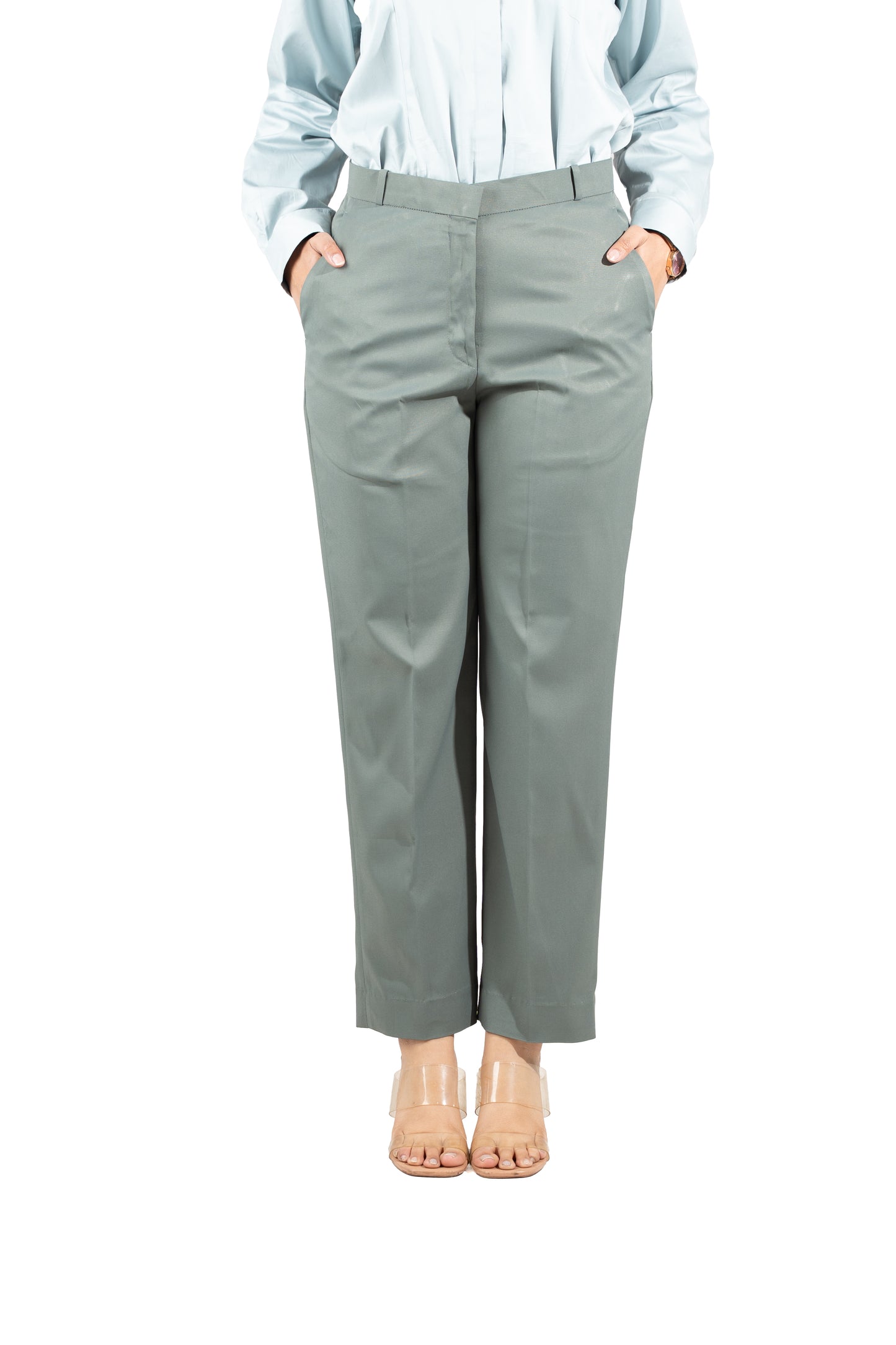 Essential Tapered Fit Trouser — Teal Green