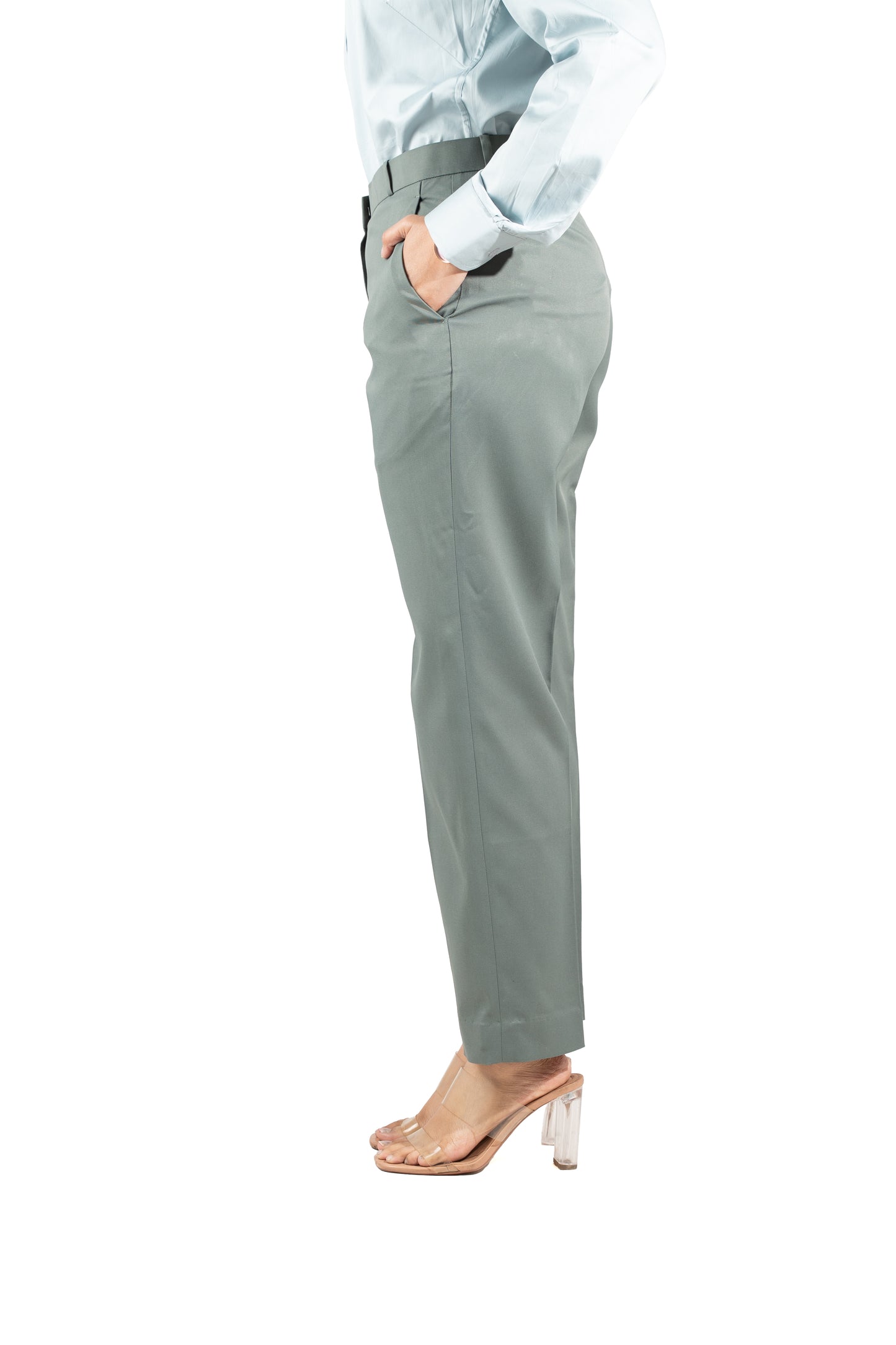 Essential Tapered Fit Trouser — Teal Green