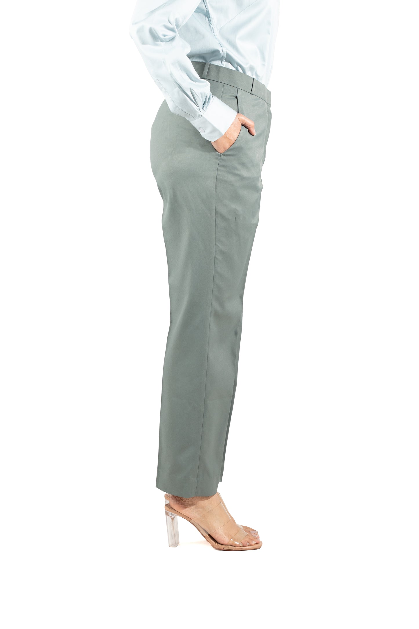 Essential Tapered Fit Trouser — Teal Green